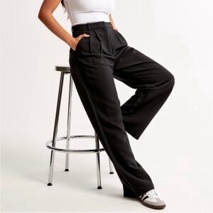 Abercrombie & Fitch 27/4 Curve Sloane Tailored Black Pants Wide Leg